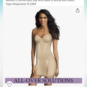 Women’s Convertible Slip With Built In Bra & Anti-Static Fajas Shapewear FL2304